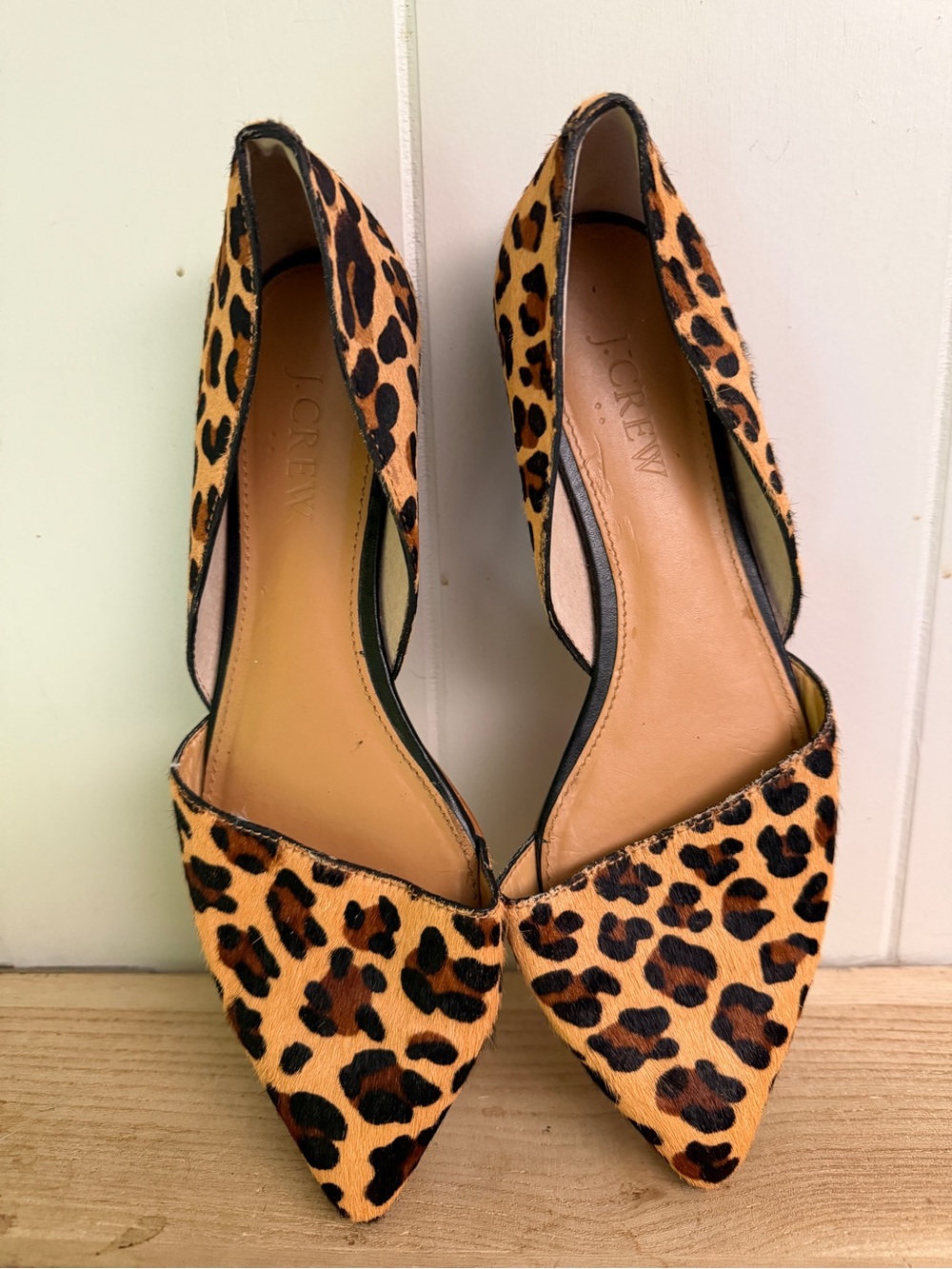 J. Crew Leopard Print Pointed Toe Flats - Tan/Black size 6